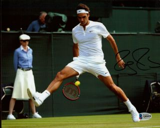 Roger Federer Signed 8x10 Photo Beckett Bas Tennis Us Open Wimbledon 2