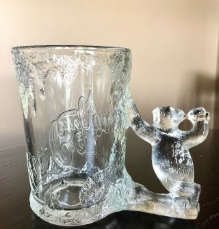 Vintage Coca Cola Mug Glass Cup Polar Bear Handle 1997 Dated Frost Large Marked