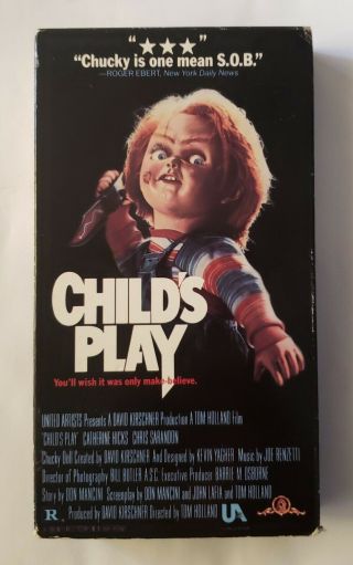 Childs Play Vhs 1989 Vintage 80s Slasher Chucky Htf