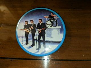 The " Beatles " Vintage Pin Back Button 3 " Picture Is From Ed Sullivan Appearance