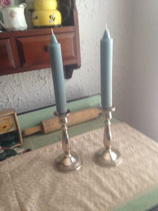 Pair International " Prelude " Sterling Silver 7.  5 " Candlesticks,  Weighted