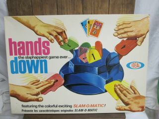 Vintage 1964 Hands Down Board Game Ideal Slam - O - Matic Complete