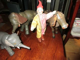 4 Antique Schoenhut Humpty Dumpty Circus all paint 1900 wooden toys 2