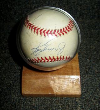 Ken Griffey Jr.  Autographed Hand Signed Rawlings Mlb Baseball Encased In Display