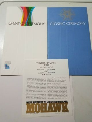 Vintage 1980 Lake Placid Winter Olympics Opening & Closing Ceremony Programs