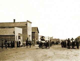 1867 Wagon Train,  Ellsworth,  Kansas Vintage Old Photo 8.  5 " X 11 " Reprint