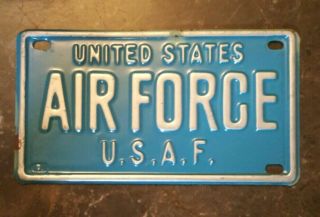 Vintage United States Air Force U.  S.  A.  F.  Bicycle Bike Steel License Plate