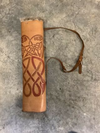 Vintage Hand Tooled Leather Quiver
