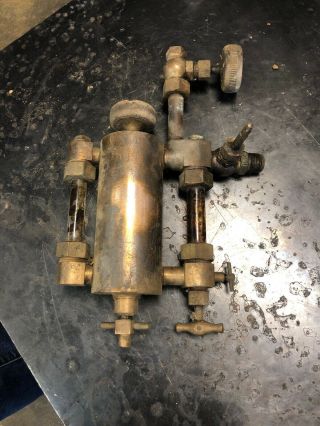 Antique Brass Senior Lunkenheimer Lubricator Oiler Hit Miss Steam Engine