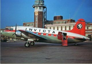 Airliner Postcard Invicta Viking Liverpool Airport