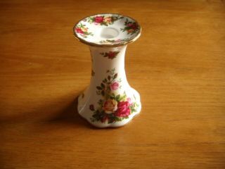 Vintage Royal Albert Old Country Roses Pattern Candlestick.