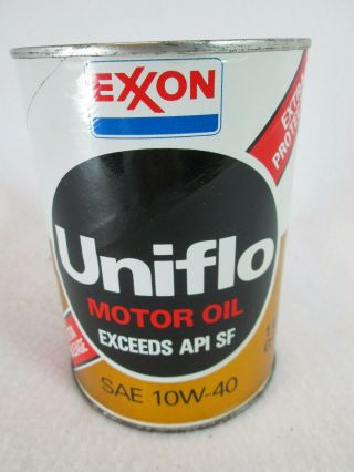 Vintage Exxon Uniflo Empty 1 Qt.  10w40 Motor Oil Can