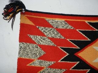 Red Antique Navajo Germantown Square Blanket With Salt & Pepper,  19 
