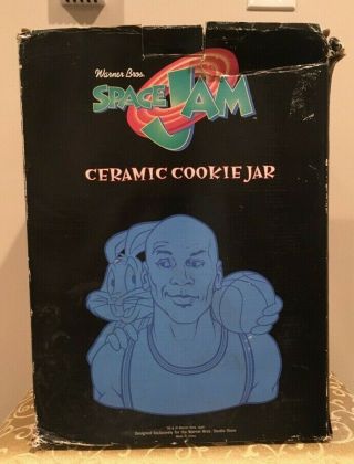 VTG 1996 Space Jam Ceramic Cookie Jar Michael Jordan Bugs Bunny w/ Box 2