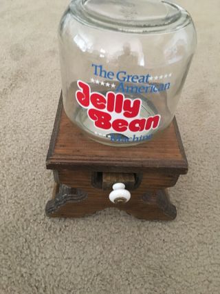 Vintage The Great American Jelly Bean Machine Wood Stand Dispenser Candy