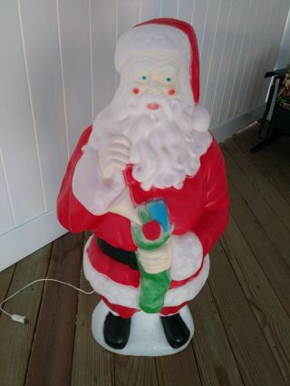 Large Vintage Empire Blow Mold Santa 40” Outside Lighted Plastic Claus
