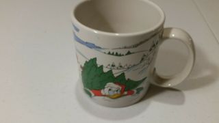 Vintage Donald Duck Mug Cup 1988 Walt Disney Applause Christmas