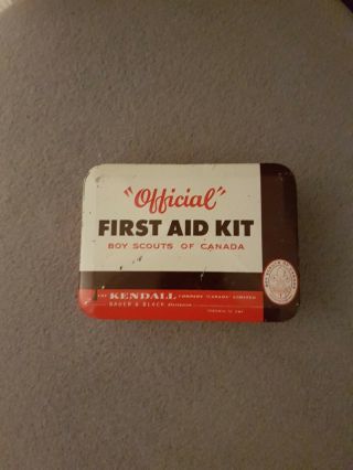 Vintage Kendal Company Canada Boy Scouts Official First Aid Kid Tin