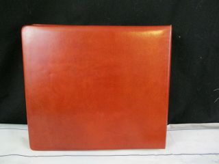 Vintage Brown Cowhide Leather OUR FAMILY Photo Album Gold Lettering Record Plan 3