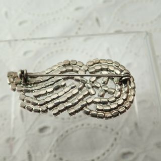Vintage 1990 ' s Detroit Red Wings Red Clear Rhinestone Silver Tone Pin Brooch 3