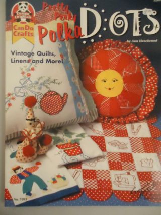 Pretty Perky Polka Dots Vintage Quilts Linen Fabric Teatowel Aprons Hazelwood