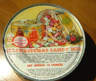 Vintage Christmas Tin Mrs.  Leland 