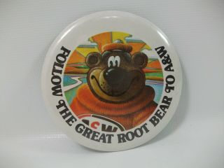 Follow The Great Root Bear To A&w 3.  5 " Vintage Pinback Pin Button