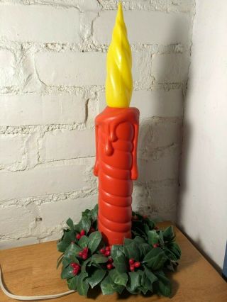 Vintage Empire Plastics Blow Mold 17” Light Up Christmas Candle 1968