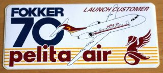 Old Pelita Air (indonesia) Fokker 70 Airline Sticker