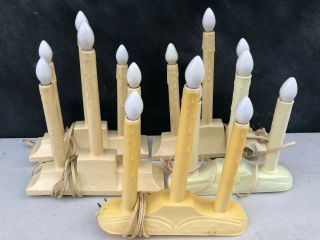 Set Of 5 Vintage 3 Light Candolier Christmas Drip Window Candles