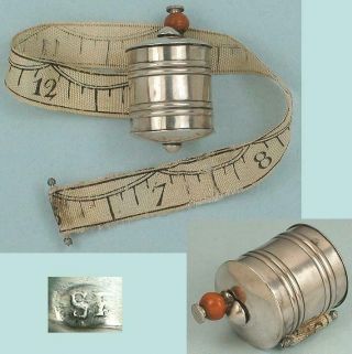 Antique Sterling Silver Tape Measure By Samuel Pemberton Circa 1800