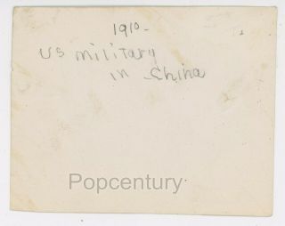 1910 Vintage Photograph China Peking US Army Soldiers & Temple Keeper Photo 2