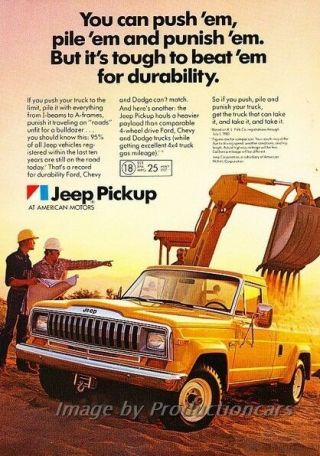 1981 1982 Jeep Pickup Truck Advertisement Print Art Car Ad J789