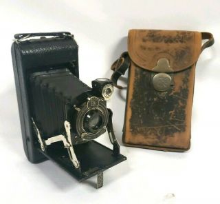 Vintage Kodak | Folding Pocket Camera | No.  1 Series Ii | W/ Case | Made In Usa