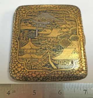 Snuff Box | Japanese Cigarette Case Surface Inlaid With Multi Colored Golds