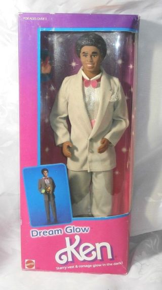 Vintage 1985 Mattel Dream Glow Ken Doll African American Black 2421
