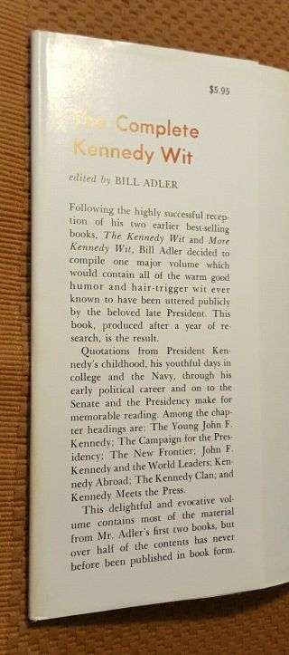 The Complete Kennedy Wit by Bill Adler First Edition VTG Hardcover JFK 3
