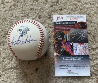 Keston Hiura Signed Autographed 2018 Futures Game Official Baseball Jsa