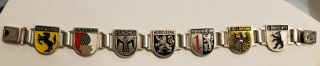 Vintage Germany German City Silver Tone Enameled Charm Bracelet Vgc