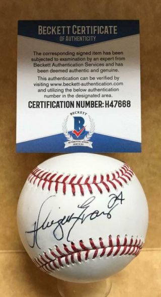 Dwight Evans Boston Red Sox 24 Signed Autographed M.  L.  Baseball Beckett H47668
