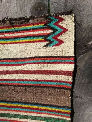 Antique Navajo Saddle Blanket Rug Hopi Native American Indian Weaving 1900 52x28 3