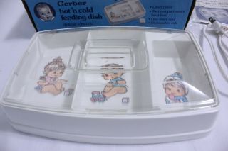 Vintage Gerber Hot ‘n Cold Feeding Dish Deluxe Electric W/ Cover Model 3718