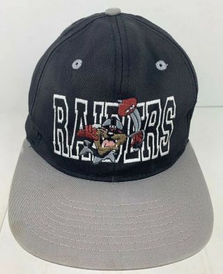 Los Angeles Raiders Vintage 1990’s Taz Looney Tunes Snapback Hat Cap Oakland Nfl