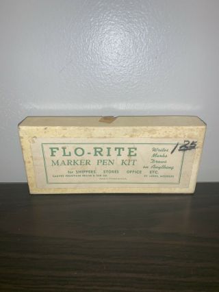 Vintage Flo - Rite War Time Marker Pen Kit Caligraphy Office Supplies Drawing Ink