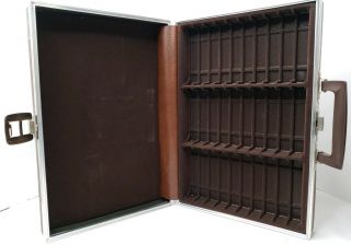 Vintage Savoy Audio Cassette Tape Carrying Case 30 Tape Capacity Briefcase Brown