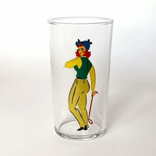 Vintage Pin Up Girl Drinking Glass