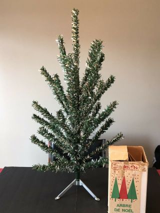 Vintage Vinyl Christmas Tree 3’ Tall Similar To Aluminum Made In Canada W/box