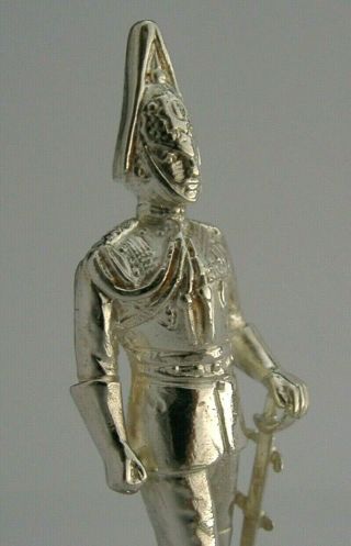 Rare Large Solid Silver Menu Holder Queens Horse Guard 2018 84g Military Soldier