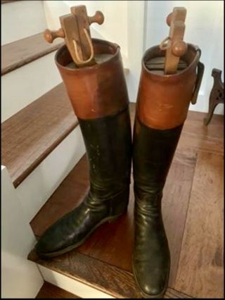 Antique Mens Riding Boots With Boot Trees