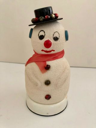 Vintage 1950 ' s Dan - Dee Imports N.  Y.  C Snowman With Blinking Nose - W/ Box 3